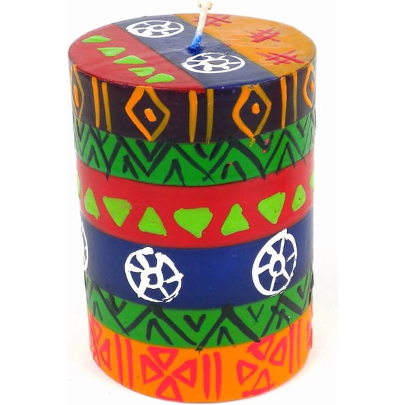 Hand Painted Pillar Candle in Gift Box (Shahida Design)