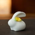 thumbnail image 1 of Hand-Painted Porcelain Rabbit Figurine G, Rose Yellow Flower Design, Cute Desktop Ornament for Easter, Living Room, Spring Decor, 2.6x1.9x2.6 Inch, By VINOIC, 1 of 4