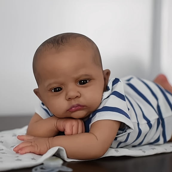 Hand-Painted Realistic Newborn Baby Doll - Cameron - Extra Large 24" Lifelike Reborn Doll with 3D Beige Texture，Reborn baby doll With accessories