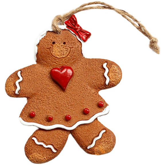 Hand Painted Resin Holiday Cookie Person Christmas Ornament Hanging Decorations