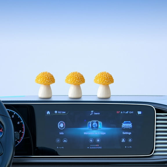 Hand-Painted Resin Mushroom Car Decor - Cute Dashboard Ornament, Lightweight Interior Accessory, Unique Gift for Car Lovers & Collectors