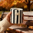 thumbnail image 1 of Hand-Painted Retro Striped Ceramic Coffee Mug, 10oz Porcelain Hand-Held Cup Heat-Resistant Non-Slip Double Layer Latte Tea Juice Drinks for Kitchen Dining, 1 of 7