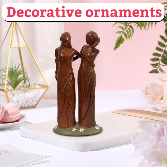 Hand-Painted Sisters Resin Figurine - Friendship Statue For Women, Perfect Sister Birthday Gifts & Friendship Day Presents, Easter Decor For Desk Bedside Living Room G 5.31 In