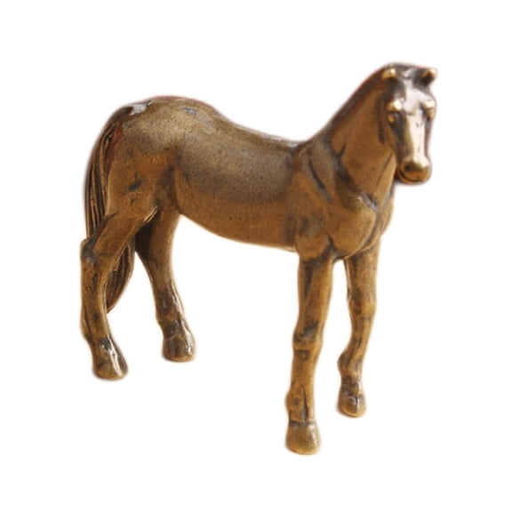 Hand-Painted Standing Horse Statue, Animal Craft Figurines, Horse Sculpture for Office Desk Home Ornaments