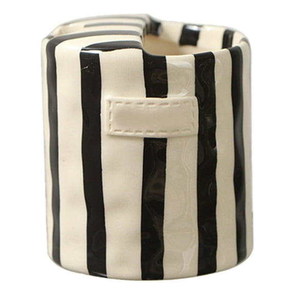 Hand Painted Striped Ceramic Coffee Mug 10oz Retro Art Porcelain Cup For Coffee Tea Heat Non Mug Home Kitchen Dining Valentine’s Day Seasonal