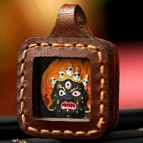 Hand Painted Tibetan Thangka Pendant Mini Deity Charm Handmade Amulet Buddhist Spiritual Jewelry for Men Women