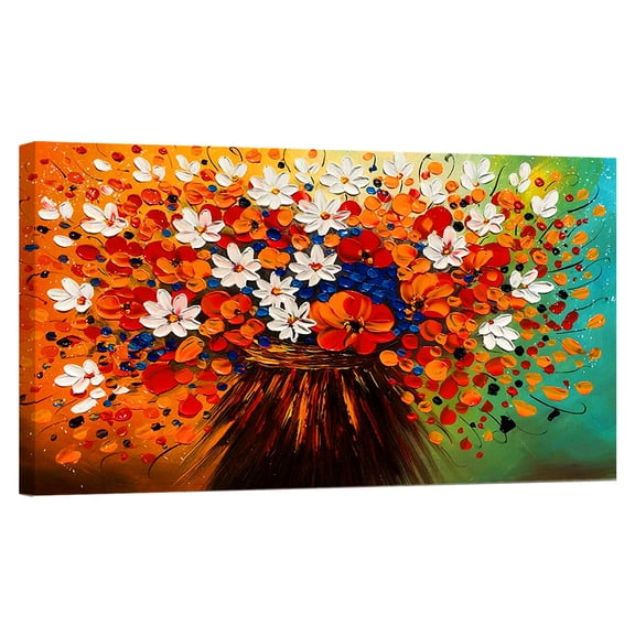 Hand Painted Tree Oil Painting tree Bloom Canvas Wall Art Framed Wall Decoration For Livingroom Ready to Hang