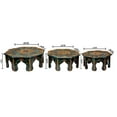 thumbnail image 1 of Hand-Painted Wooden Octagonal Chowki Set (Set of 3), 1 of 5