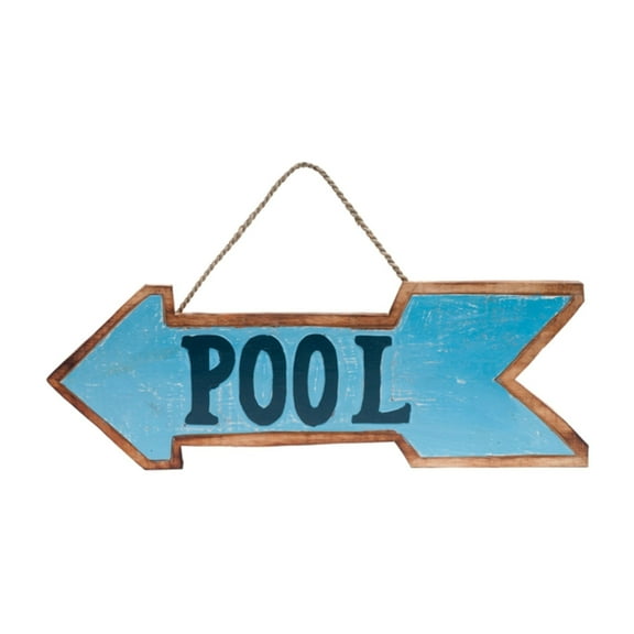 Hand Painted Wooden Pool Arrow Wall Art Sign