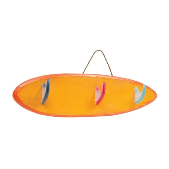 Hand Painted Wooden Wall Mounted Surfboard Towel Rack