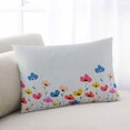 thumbnail image 1 of Hand Painting Flower Throw Pillow Cover, Colorful Herb Plants Rectangle Decorative Pillow Case Protector Soft Cushion Cover Lumbar Pillowcase for Couch Sofa Bedroom Car Chair Decor 20x30 Inch, 1 of 8