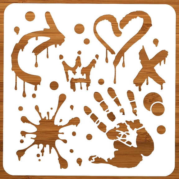 Hand Painting Stencil 11.81x11.81 Inch Reusable Craft Stencils Hollow Out Drawing Painting Template for Painting on Wood Paper Walls Canvas Furniture