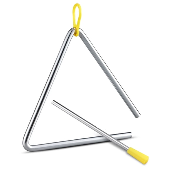 Hand Percussion Triangle, 6IN Musical Steel Triangle with Striker, Percussion Instrument with Exquisite Sound, Instrument for Orff Music Education