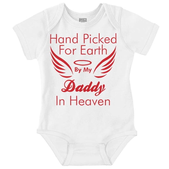 Hand Picked By Daddy in Heaven Romper Boys or Girls Infant Baby Brisco Brands 6M