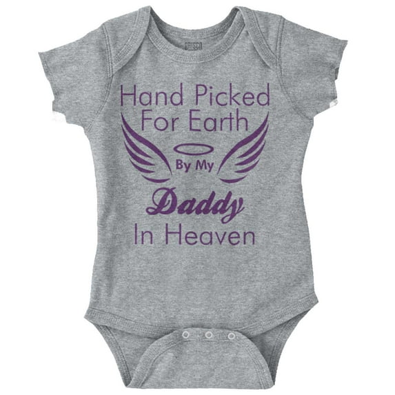 Hand Picked By Daddy in Heaven Romper Boys or Girls Infant Baby Brisco Brands 6M