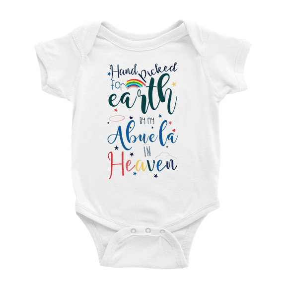 Hand Picked for Earth By My Abuela In Heaven Cute Baby Boy Girl One-pieces