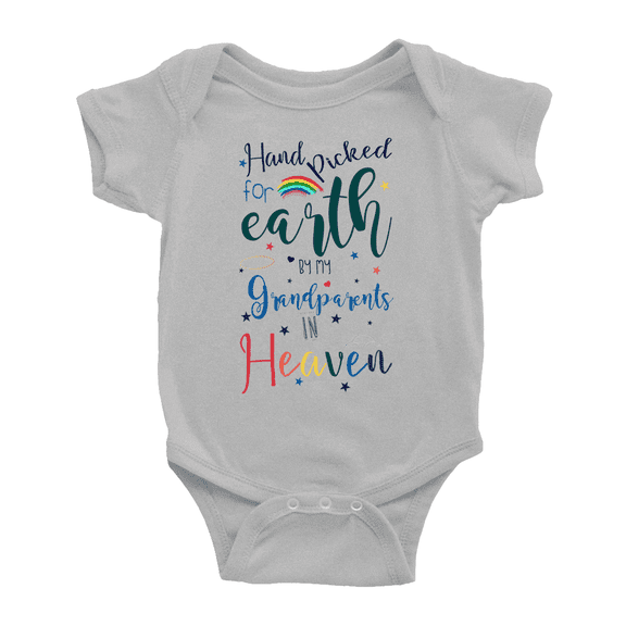 Hand Picked for Earth By My Grandparents In Heaven Cute Baby Bodysuits For Boy Girl