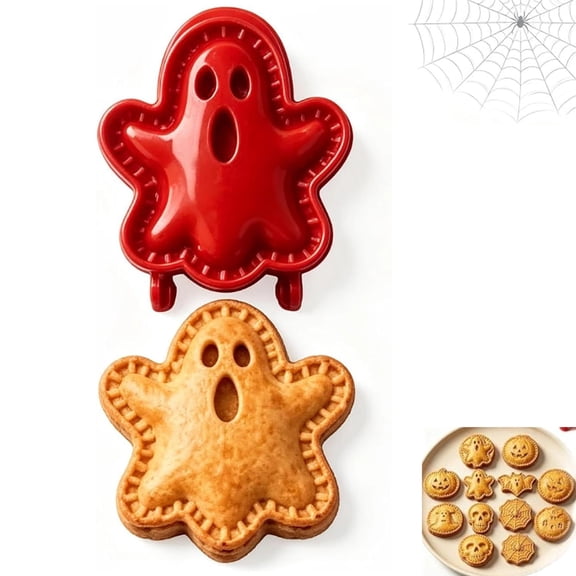 Hand Pie Molds Set Halloween Baking Molds Reusable Dough Press Cutter Food Grade Plastic Mini Pie Molds For Baking Compact Pocket Pie Press For Festive Holiday Kitchen Treat Making,Ghost