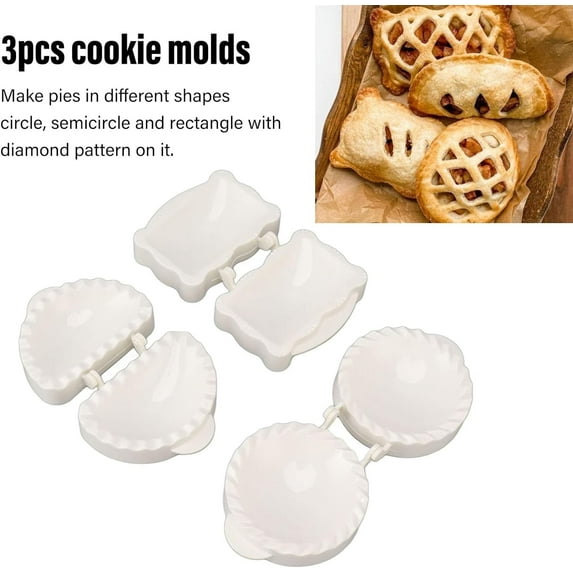 Hand Pie Press, Easy Use Circle Shape Classic Mini Hand Pie Molds Food Grade ABS Multiple Applications for Pastries for Baking