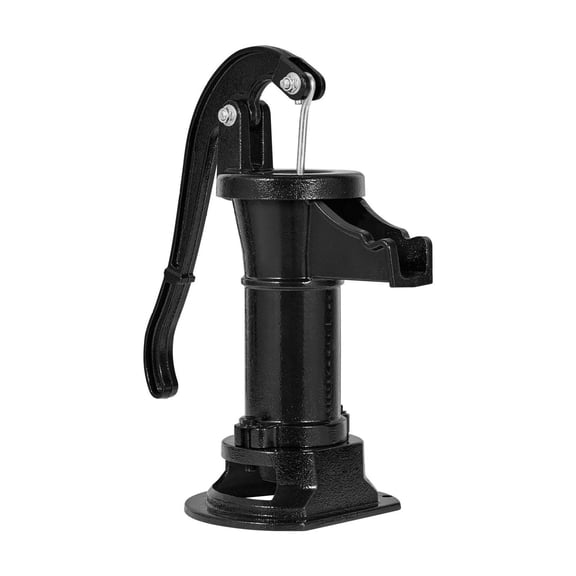 Hand Pitcher Pump, 25ft Lift, Cast Iron Manual Well Pump, 1-1/4" NPT, Outdoor Garden, Farm, Backyard - Black, Reliable No-Power Water Source