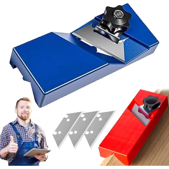 Hand Plane Gypsum Board Cutting Tool, Plasterboard Edge Fast Cutter, Portable Precise Hand Plane for Plasterboard, 45°/90° Chamfering Planing Deburring Tool Cutting for Plasterboard (1pcs Blue)