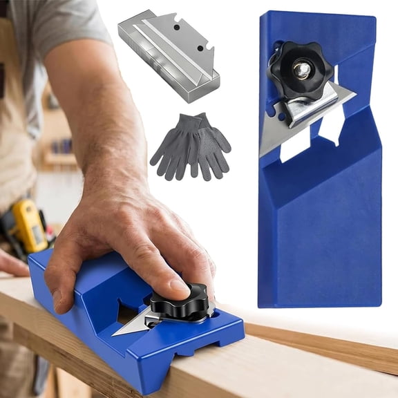 Hand Plane Gypsum Board Cutting Tool - Professional Drywall Edge Chamfer Tool with 10 SK5 Blades | Precise 45°/90° Plasterboard Fast Cutter & Planer, Clog-Free Manual Trimmer (1Set Blue)