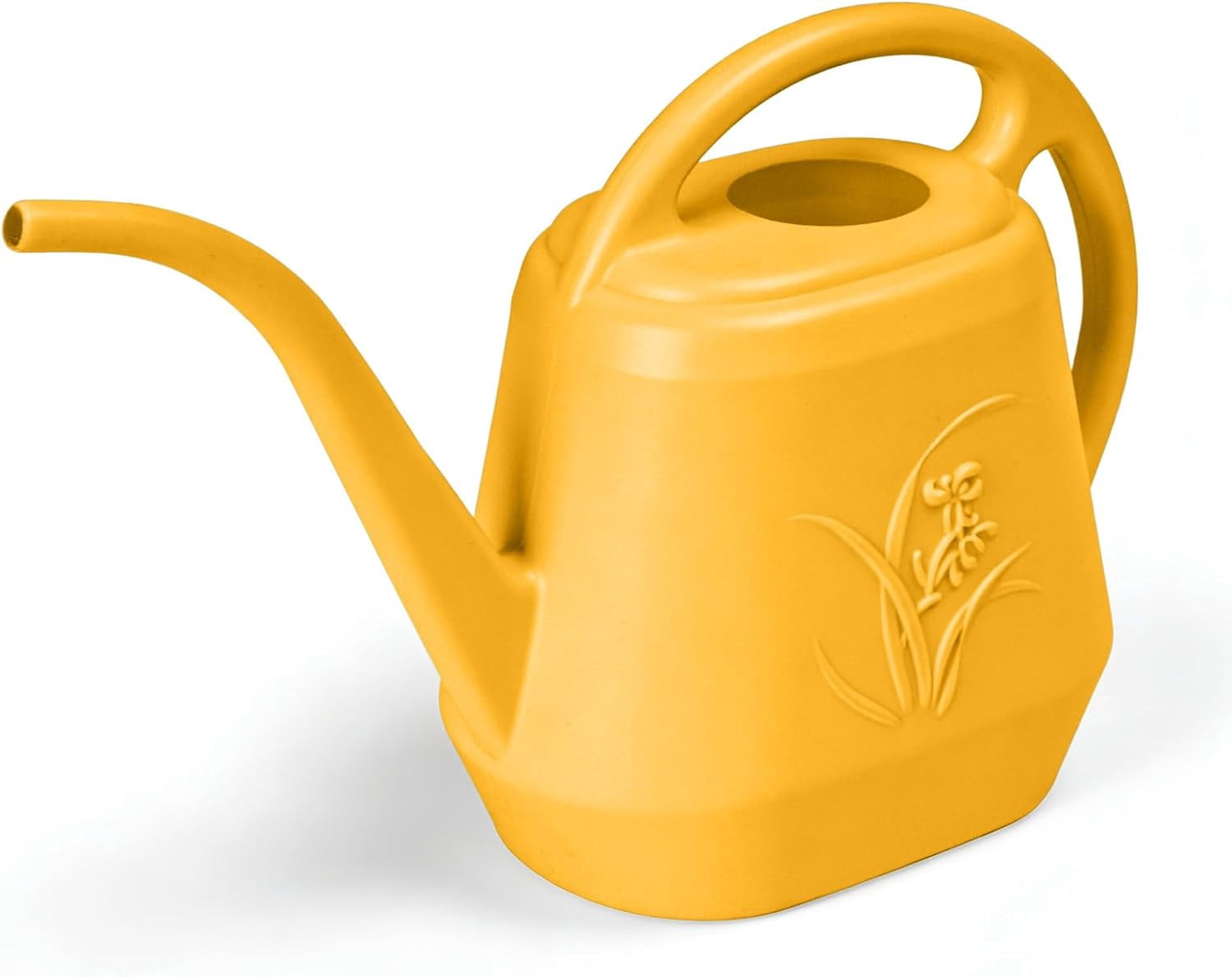 Hand Plastic Watering Can - for Indoor and Outdoor Home Garden Plants with Long Spout Orange 1/2 Gallon