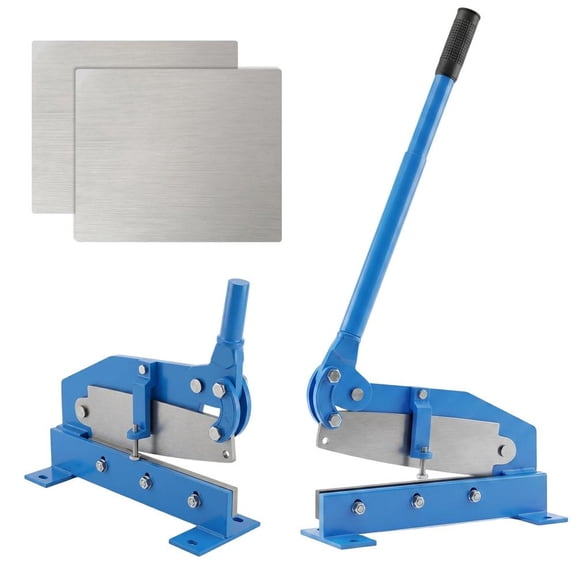 Hand Plate Shear 12", Manual Metal Cutter Cutting Thickness1/4 Inch Thick Max, Metal Steel Frame Snip Machine Benchtop Rod, for Shear Carbon Steel Plates and Bars , Blue