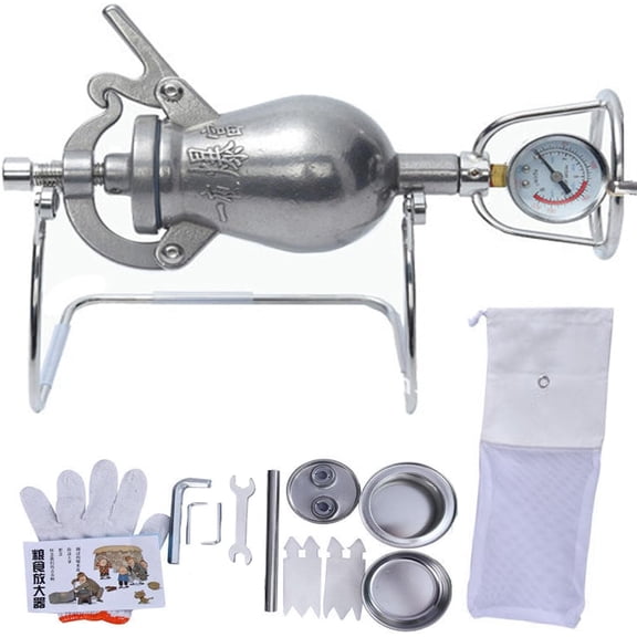 Hand Popcorn Machine 100ml High Pressure Popcorn Maker Chinese Traditional Old-Fashioned Pop Corn Machine Stainless Steel Mini Hand Cannon Food Amplifier