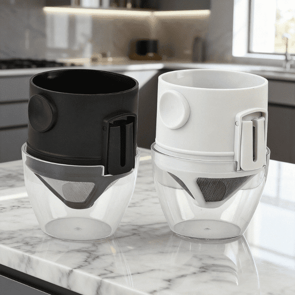 [Hand-Poured Filter Cup] Little Angel Coffee Filter Version Folding Hand-Poured Filter Hanging Ear Drip Italian Filter Cup Folding Design Saves Space for Storage, Fast Hand-Poured at Home Or Office