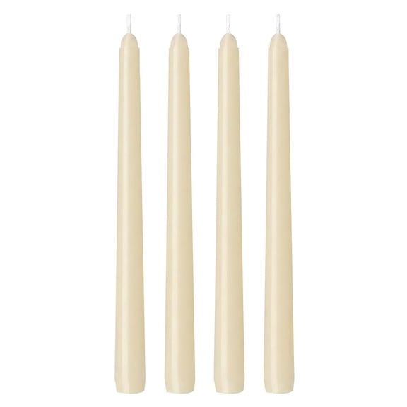 Hand Poured Ivory Taper Candles 10 Inch, 4 Pack Dripless Long Lasting Candles, Unscented Smokeless for Romc Dinners Wedding Reception Home, White