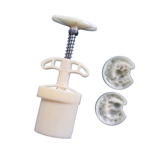 Hand Pressure Cakes Mold with 2 Stamp Easy to Use Manual Press Dessert Stamp Grade Baking Tool for Cookie