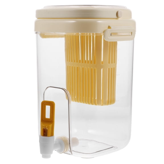 Hand Pressure Carbonated Beverage Dispenser Fridge Lemonade Yellow