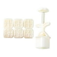 thumbnail image 1 of Hand Pressure Cookie Stamp Elegant 6 Stamp New Year Pastries Baking Mould for Crafting Festival Treats at Homes, 1 of 9