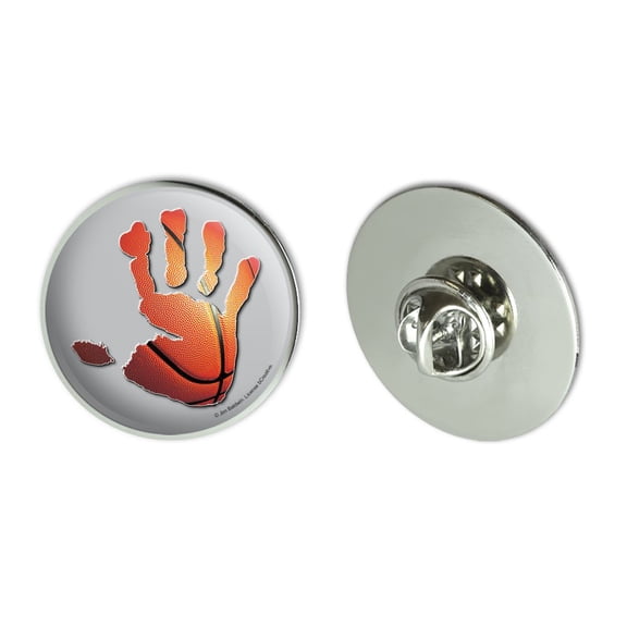 Hand Print Basketball Get a Grip Metal 1.1" Tie Tack Hat Lapel Pin Pinback