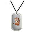 thumbnail image 1 of Hand Print Football Get a Grip Military Dog Tag Pendant Necklace with Cord, 1 of 5