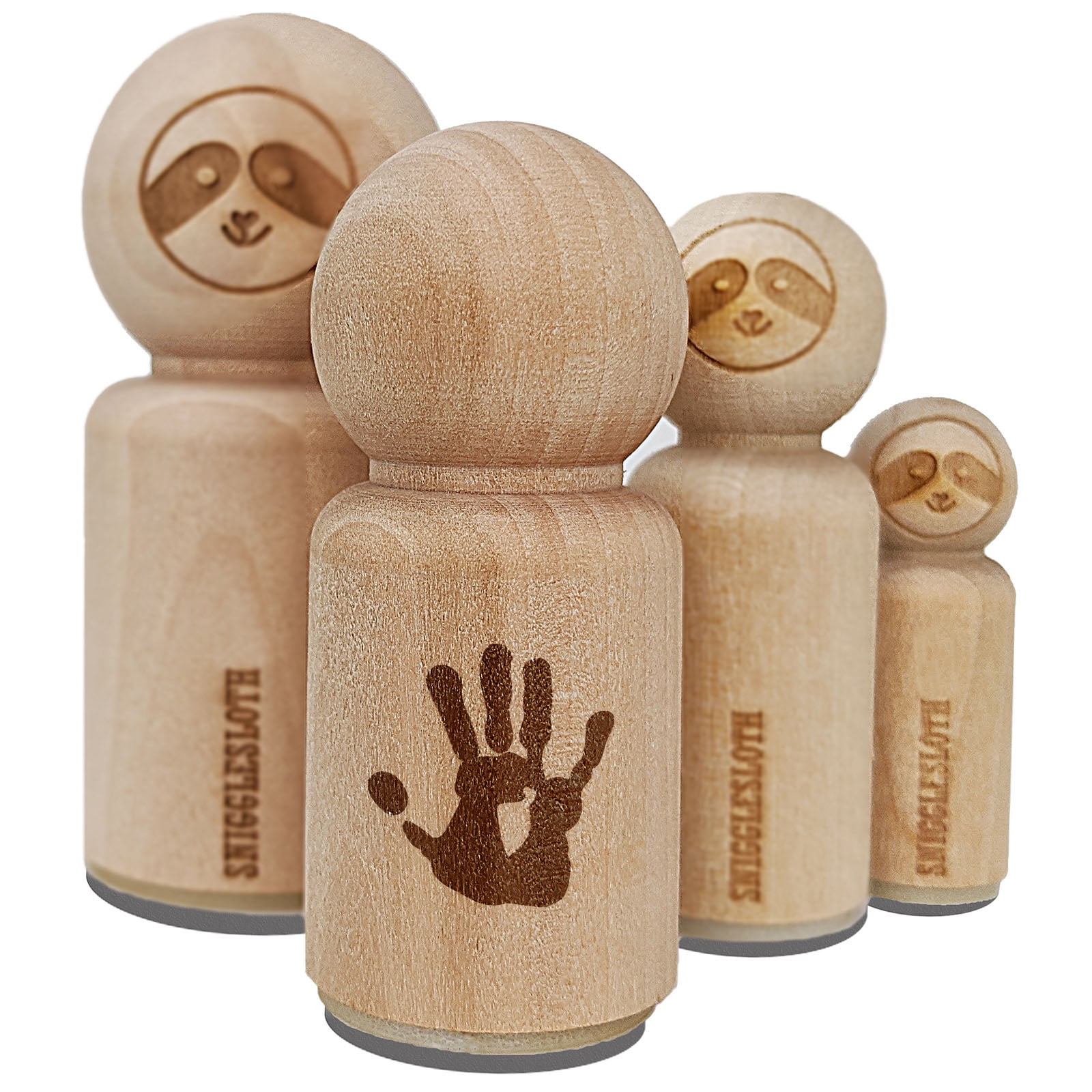 Baby Hand Left Rubber Wood Stamp – 4 X 4 Inch Self-Inking Stamp, Customizable Design & Ink Color