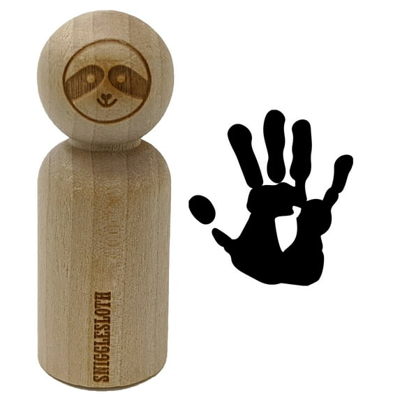 Hand Print Rubber Stamp for Scrapbooking Crafting Stamping - Small 3/4 Inch