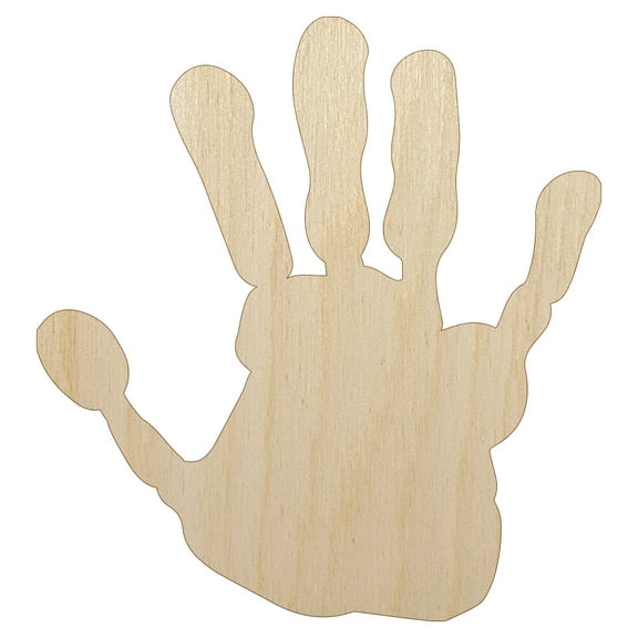 Hand Print Wood Shape Unfinished Piece Cutout Craft DIY Projects - 4.70 Inch Size - 1/8 Inch Thick