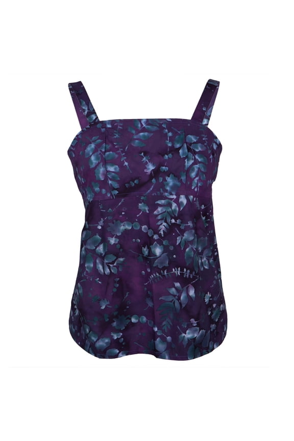 Hand-Printed Bali Batik Juniors Tank Top - Large