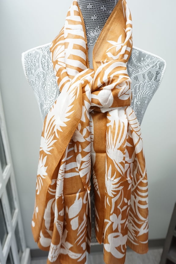 Hand Printed Indian 100% Silk Scarf, Wrap, Throw, Shawl Organic