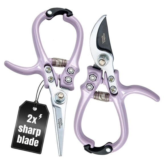 Hand Pruners & Shears Set With Blister Pack - Lightweight Gardening Tools Easy Lock Carbon Steel -rust Resistant For Herbs Flowers Lavender