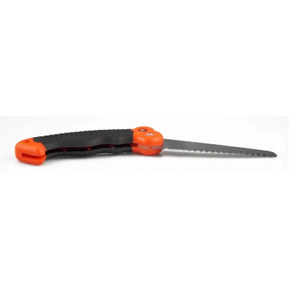 SE Mini Folding Pruning Saw with Safety Lock for Camping or Gardening  10.5" Carbon Steel Blade, Ergonomic Non-Slip Handle  High Visibility Orange/Black - PS185