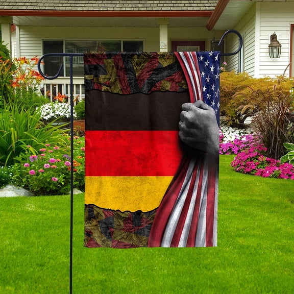 Hand Pulling American Flag Germany American Flag German Root Patriot House Flag (29.5x39.5) Double Sided-USA Flags Premium Polyester-Decorative Indoor Outdoor Flag