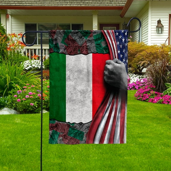 Hand Pulling American Flag Italy American Flag Italian Root Patriot House Flag (29.5x39.5) Double Sided-USA Flags Premium Polyester-Decorative Indoor Outdoor Flag