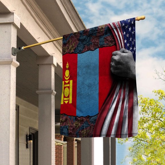 Hand Pulling American Flag Mongolia American Flag Mongolian Root Patriot House Flag (29.5x39.5) Double Sided-USA Flags Premium Polyester-Decorative Indoor Outdoor Flag