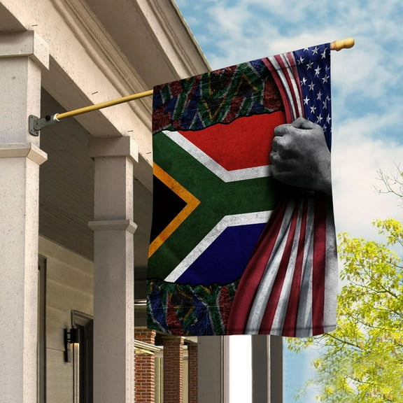 Hand Pulling American Flag South Africa American Flag South African Root Patriot Garden Flag (11.5x17.5) Double Sided-USA Flags Premium Polyester-Decorative Indoor Outdoor Flag