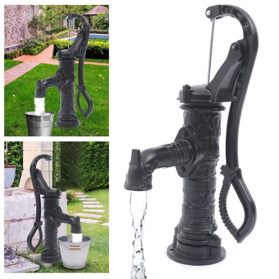 Hand Pump Cast Iron Well Water Pitcher Press Suction Home Yard Ponds Garden