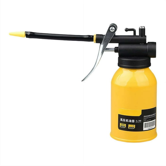 Hand Pump Oiler Can Professional Level 300ML Capacity Pump Oiler with Long Spout for Garage, Workshop