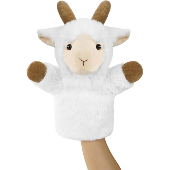 Hand Puppet Educational Learning Tool for Imaginative Play Farm Animal Stuffed Toy Adult Size Fit Role Play Storytelling Goat